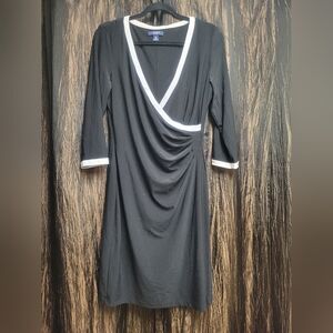 Black Dress with White Accents